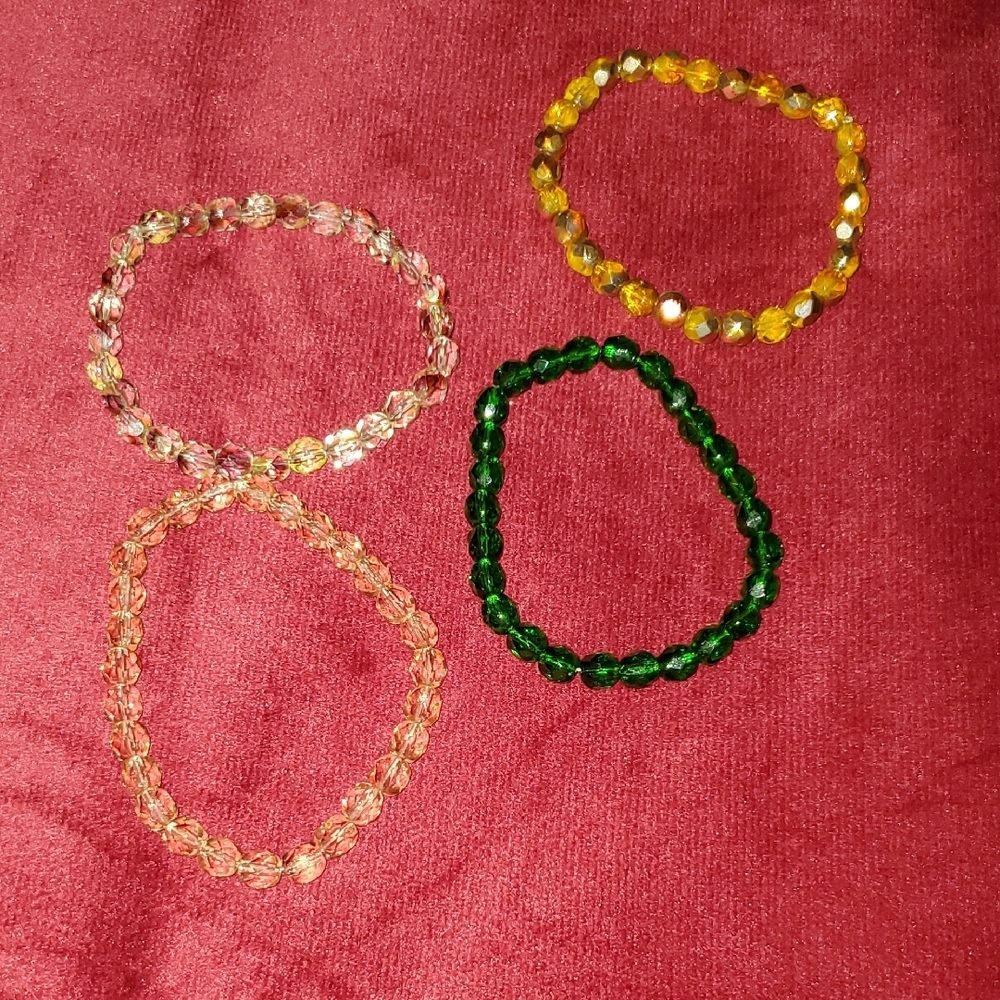 Elegant Multicolor Beaded Bracelets Set